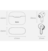 Baseus S1 Draadloze Oortjes - ANC True Touch Control TWS Bluetooth 5.0 Earphones Earbuds Oortelefoon Blauw