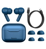 Baseus S1 Draadloze Oortjes - ANC True Touch Control TWS Bluetooth 5.0 Earphones Earbuds Oortelefoon Blauw