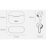 Baseus Écouteurs sans fil S1 - ANC True Touch Control TWS Bluetooth 5.0 Écouteurs Écouteurs Écouteurs Blanc