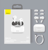 Baseus Écouteurs sans fil S1 - ANC True Touch Control TWS Bluetooth 5.0 Écouteurs Écouteurs Écouteurs Blanc