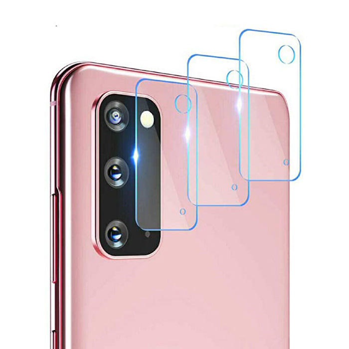 Paquete de 3 fundas para lentes de cámara de vidrio templado para Samsung Galaxy S20 - Funda protectora a prueba de golpes