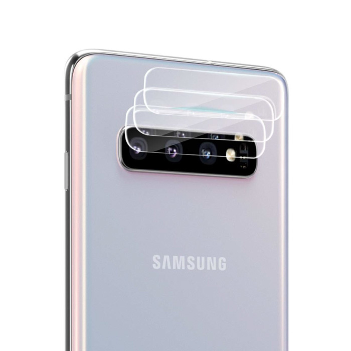 Confezione da 3 copriobiettivo in vetro temperato per fotocamera Samsung Galaxy S10 Plus - Custodia antiurto