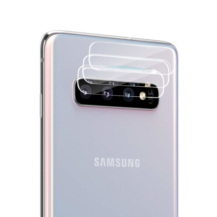 Paquete de 3 fundas para lentes de cámara de vidrio templado para Samsung Galaxy S10 Plus - Funda protectora a prueba de golpes