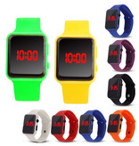 Stuff Certified® Bracelet Montre Numérique - Bracelet Silicone Écran LED Sport Fitness - Jaune