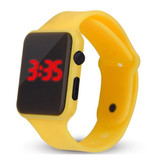 Stuff Certified® Bracelet Montre Numérique - Bracelet Silicone Écran LED Sport Fitness - Jaune