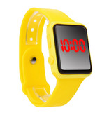 Stuff Certified® Digital Watch Wristband - Silicone Strap LED Screen Sport Fitness - Yellow