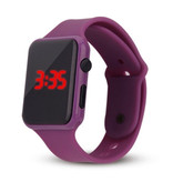 Stuff Certified® Bracelet de montre numérique - Bracelet en silicone Écran LED Sport Fitness - Violet