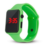 Stuff Certified® Bracelet de montre numérique - Bracelet en silicone Écran LED Sport Fitness - Vert