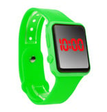 Stuff Certified® Bracelet de montre numérique - Bracelet en silicone Écran LED Sport Fitness - Vert