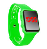Stuff Certified® Pulsera de reloj digital - Correa de silicona Pantalla LED Deporte Fitness - Verde