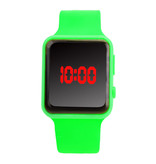 Stuff Certified® Bracelet de montre numérique - Bracelet en silicone Écran LED Sport Fitness - Vert