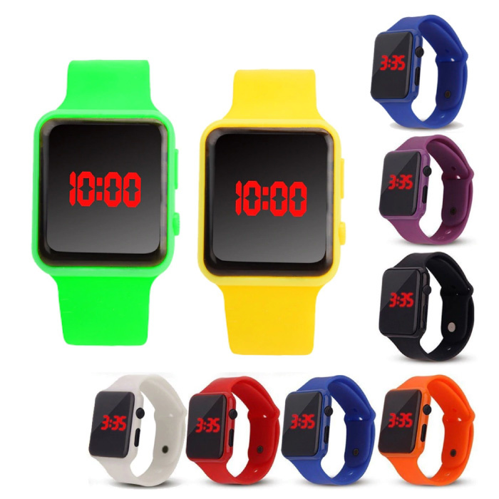 Stuff Certified® Pulsera de reloj digital - Correa de silicona Pantalla LED Deporte Fitness - Azul oscuro