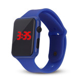 Stuff Certified® Bracelet de montre numérique - Bracelet en silicone Écran LED Sport Fitness - Bleu foncé