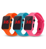 Stuff Certified® Pulsera de reloj digital - Correa de silicona Pantalla LED Deporte Fitness - Naranja