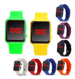 Stuff Certified® Digital Watch Wristband - Silicone Strap LED Screen Sport Fitness - Orange