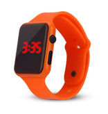 Stuff Certified® Pulsera de reloj digital - Correa de silicona Pantalla LED Deporte Fitness - Naranja