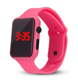 Stuff Certified® Bracelet de montre numérique - Bracelet en silicone Écran LED Sports Fitness - Rose