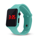Stuff Certified® Digitaal Horloge Polsband - Silicoon Bandje LED Scherm Sport Fitness - Lichtblauw