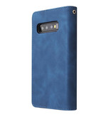 Stuff Certified® Samsung Galaxy S8 - Etui portefeuille en cuir Flip Cover Wallet Bleu