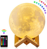 Mixxar 3D RGB Stars Moon Galaxy Lampada 20cm con telecomando - Lampada da tavolo Mood Lamp Proiettore cielo stellato