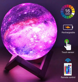 Mixxar 3D RGB Stars Moon Galaxy Lamp 20cm with Remote Control - Mood Lamp Table Lamp Starry Sky Projector