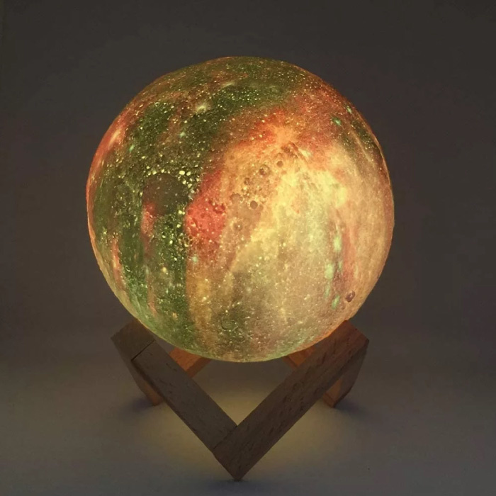 Lampe 3D Galaxy Moon 2021, 16 couleurs de LED à intensité variable avec  télécommande