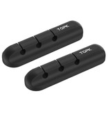 TOPK 2-Pack Zelfklevende Kabelclips - 3 Clips Kabelbinder Kabelklemmen Kabel Houder Organisatie Cable Organiser