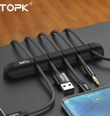 TOPK 2-Pack Adhesive Cable Clips - 5 Clips Cable Tie Cable Clamps Cable Holder Organization Cable Organizer