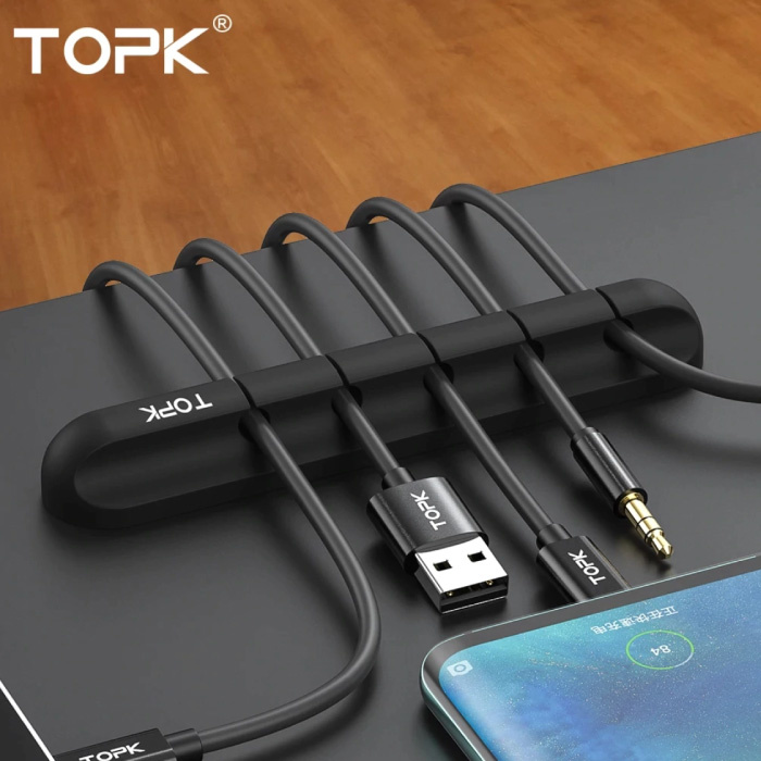TOPK Adhesive Cable Clips - 5 Clips Cable Tie Cable Clips Cable Holder Organization Cable Organizer