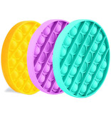 Stuff Certified® Pop It - Fidget Anti Stress Spielzeug Bubble Toy Silikon Kreis Blau-Rosa-Weiß