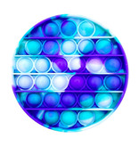 Stuff Certified® Pop It - Giocattolo antistress Fidget Bubble Toy in silicone rotondo blu-bianco