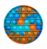 Stuff Certified® Pop It - Fidget Giocattolo antistress Bubble Toy in silicone rotondo blu-arancione