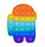 Stuff Certified® Pop It - Fidget Anti Stress Speelgoed Bubble Toy Siliconen Mannetje Regenboog