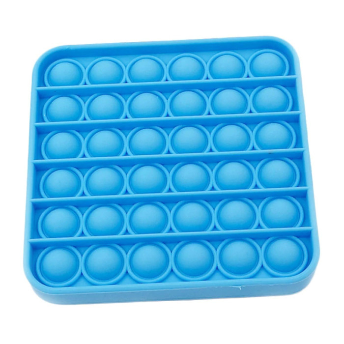 Pop It - Fidget Anti Stress Toy Bubble Toy in silicone quadrato blu
