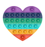 Stuff Certified® Pop It - Fidget Anti Stress Toy Bubble Toy Silicone Heart Rainbow