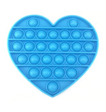 Stuff Certified® Pop It - Fidget Anti Stress Toy Bubble Toy Silicone Heart Blue