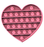 Stuff Certified® Pop It - Fidget Anti Stress Toy Bubble Toy Silicone Heart Pink