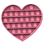 Stuff Certified® Pop It - Jouet anti-stress Fidget Jouet à bulles Coeur en silicone Rose