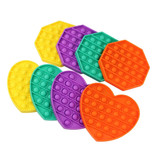 Stuff Certified® Pop It - Fidget Anti Stress Toy Bubble Toy Silicone Coeur Orange