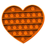 Stuff Certified® Pop It - Fidget Anti Stress Toy Bubble Toy Silicone Heart Orange