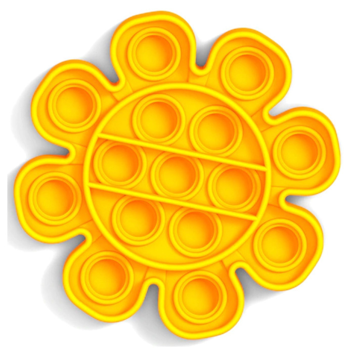 Pop It - Zappeln Anti Stress Spielzeug Bubble Toy Silikon Blume Gelb