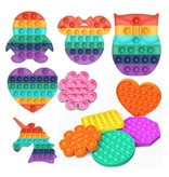Stuff Certified® Pop It - Zappeln Anti Stress Spielzeug Bubble Toy Silikon Blume Regenbogen
