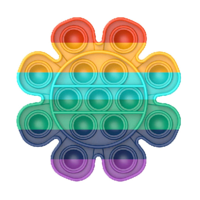 Pop It - Fidget Anti Stress Toy Bubble Toy Silicone Flower Rainbow