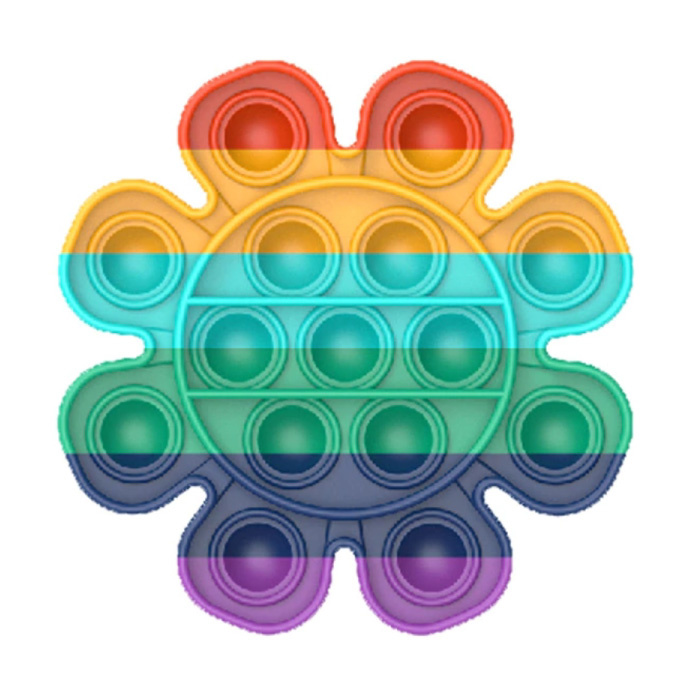 Pop It - Zappeln Anti Stress Spielzeug Bubble Toy Silikon Blume Regenbogen