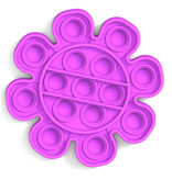 Stuff Certified® Pop It - Zappeln Anti Stress Spielzeug Bubble Toy Silikon Blume Lila