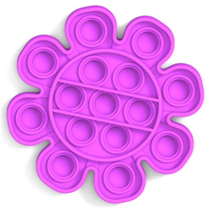 Pop It - Fidget Anti Stress Toy Bubble Toy Silicone Flower Purple