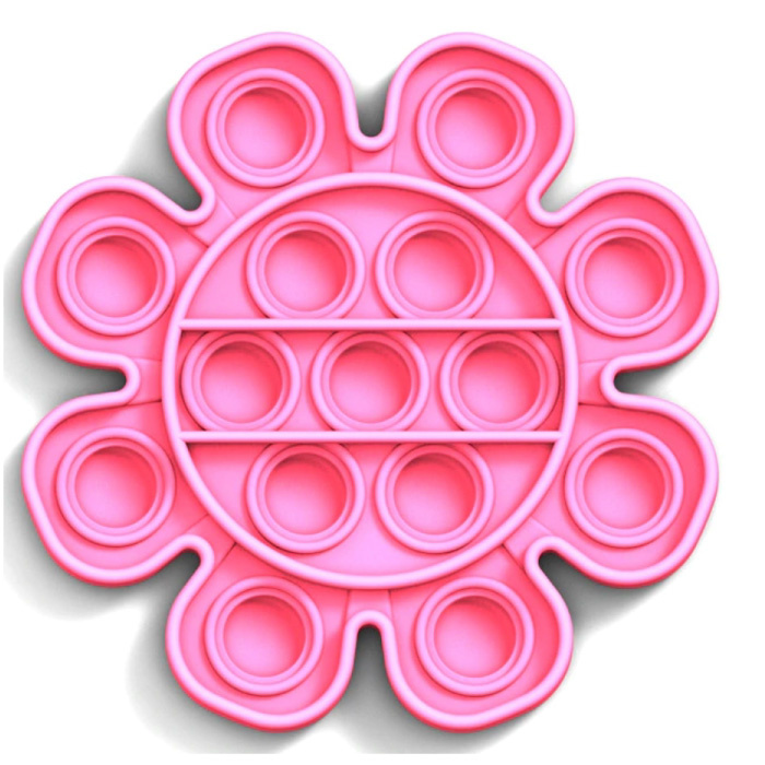 Pop It - Fidget Anti Stress Toy Bubble Toy Silicone Flower Pink