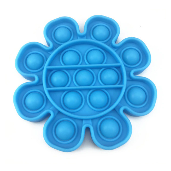Pop It - Fidget Anti Stress Toy Bubble Toy Silicona Flor Azul
