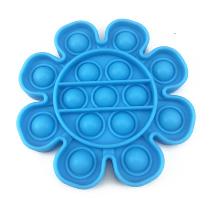 Pop It - Zappeln Anti Stress Spielzeug Bubble Toy Silikon Flower Blue