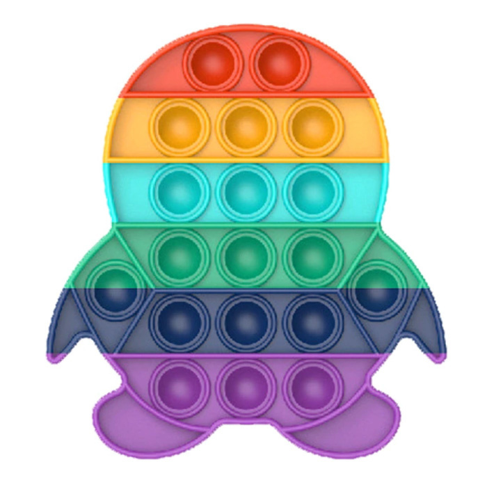 Pop It - Fidget Anti Stress Speelgoed Bubble Toy Siliconen Mannetje Regenboog